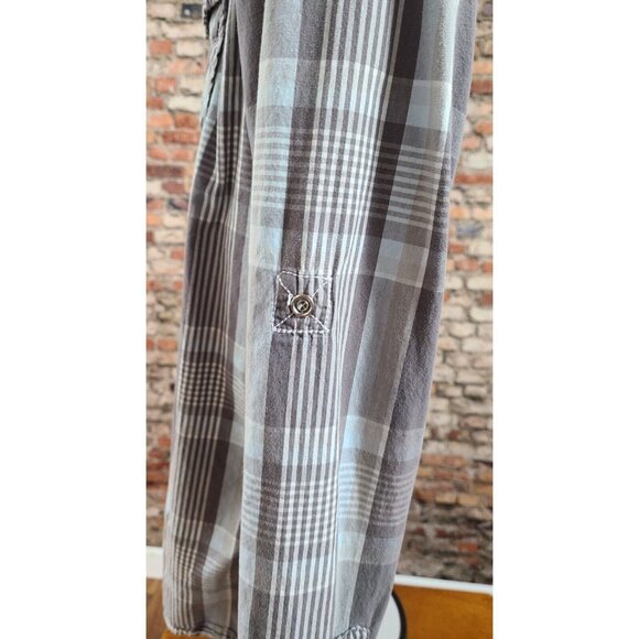 GPH Supply Co. Long Sleeve Pearl Snap Shirt Plaid Detailed Stitching Men's XL - Picture 5 of 11